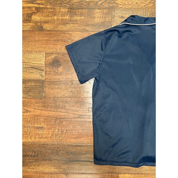 Vintage Clothing - Sheer Pajama Set - Dark Blue and White - Medium - Made In USA - Picture 7 of 13